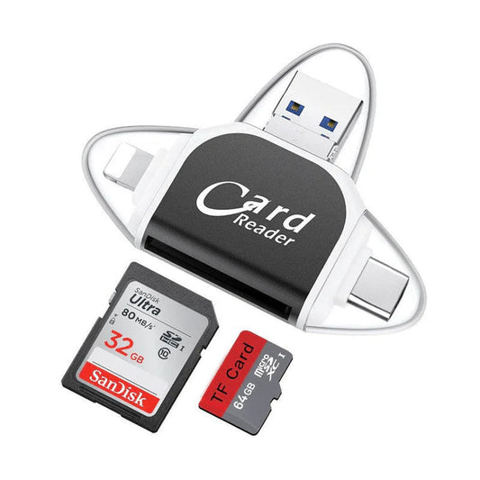 Lecteur de cartes micro usb, 4 en 1, pour smartphones et ordinateurs