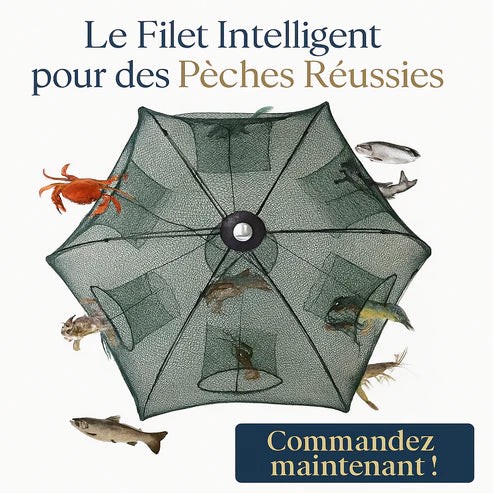 Piège à Filet de Pêche Portable à 6 Trous