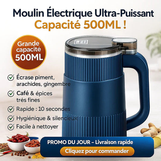 Mixeur Multifonction en Acier Inoxydable - Le Moulin Électrique Ultra-Rapide