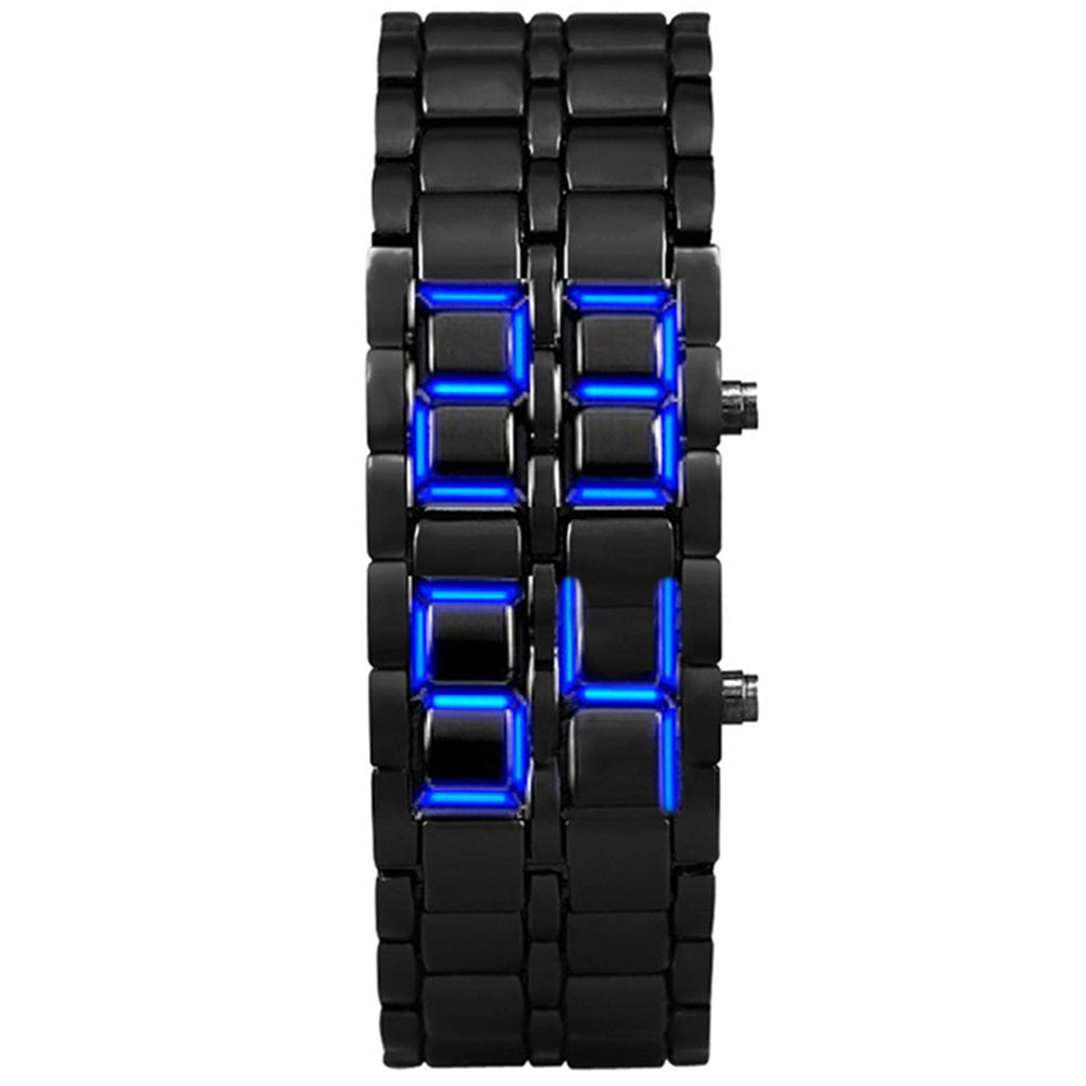 Montre-bracelet numérique avec lumière led-BLEUE